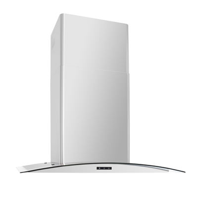 PACIFIC ECO CURVED GLASS CHIMNEY, 5W LED, SS, 30"